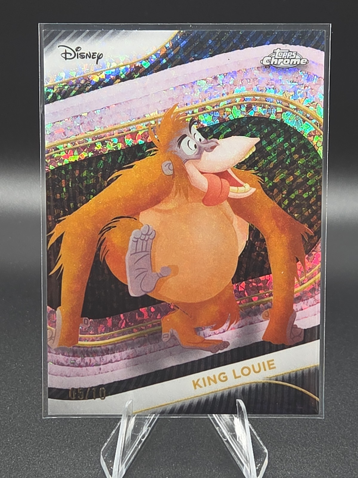 2025 Topps Chrome Disney King Louie Black Wave Refractor #108 /10 SSP