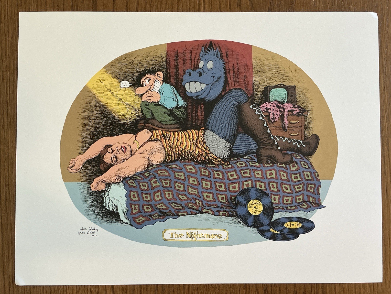 —R. CRUMB— GORGEOUS Print: “ The Nightmare”  (~16”x12”)  *HTF French Import*