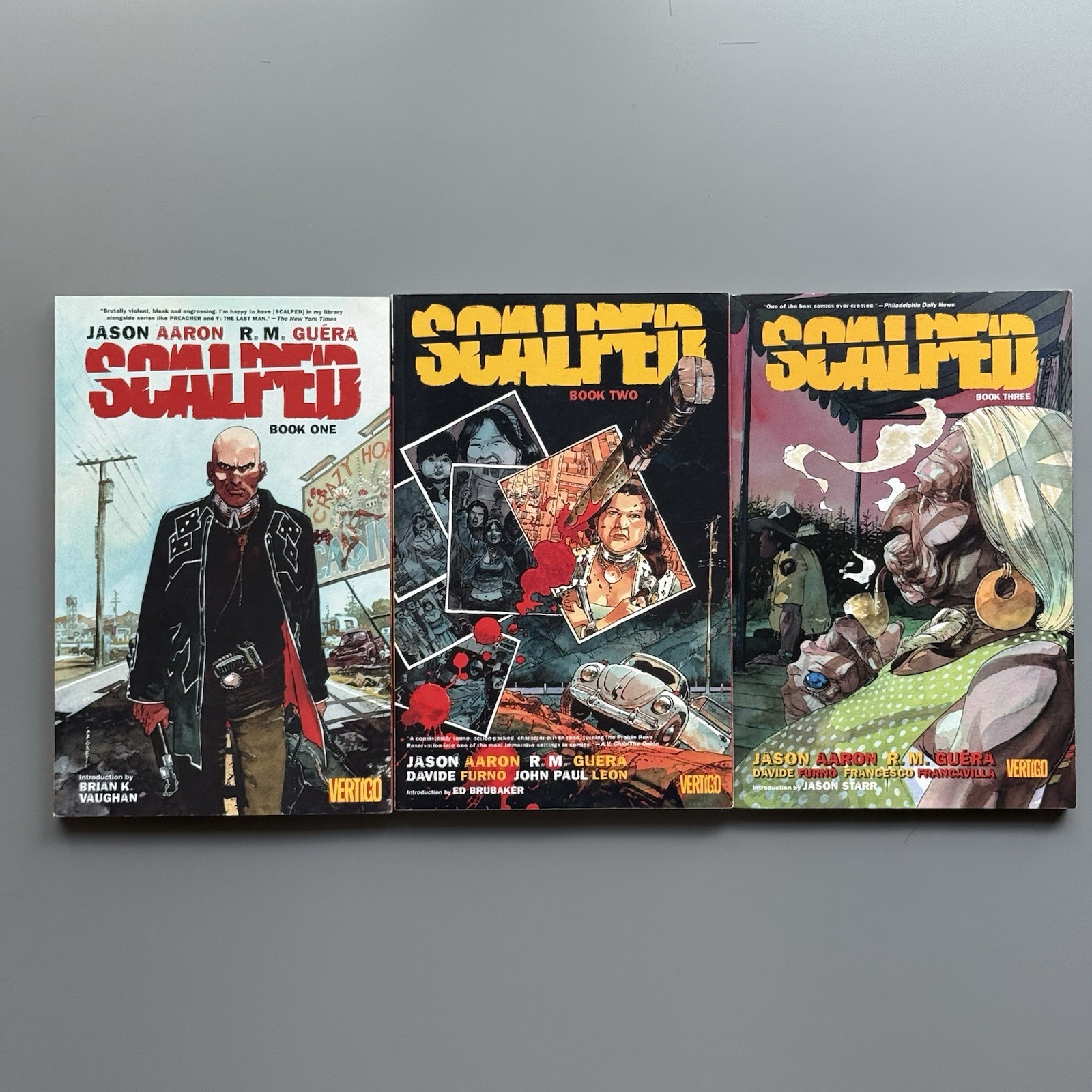 Scalped TPB Set Book One Two Three Jason Aaron RM Guera Vertigo Vol 1 2 3 GN Lot