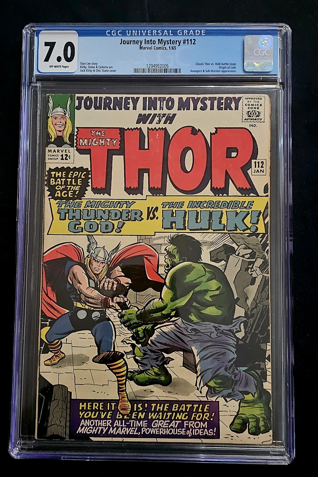 Journey into Mystery #112 (Marvel Comics January 1965) CGC 7.0