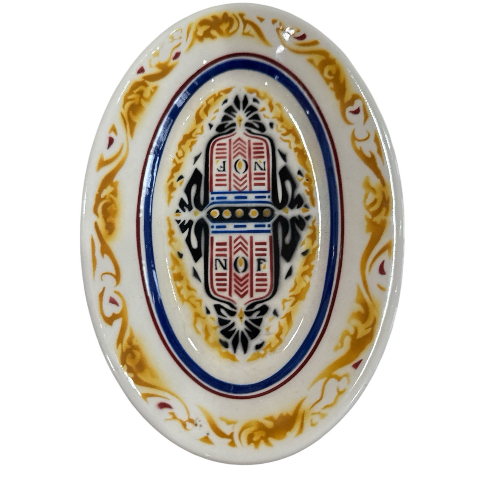 Antique Petrus Regout NOF Calvé Delft 1924 Art Deco Bowl Oval 8.6”x5.75”x1.25”