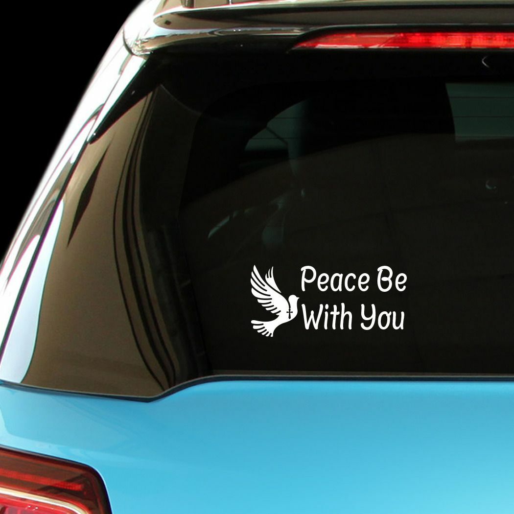 PEACE BE WITH YOU Christian Car Laptop Wall Sticker Decal