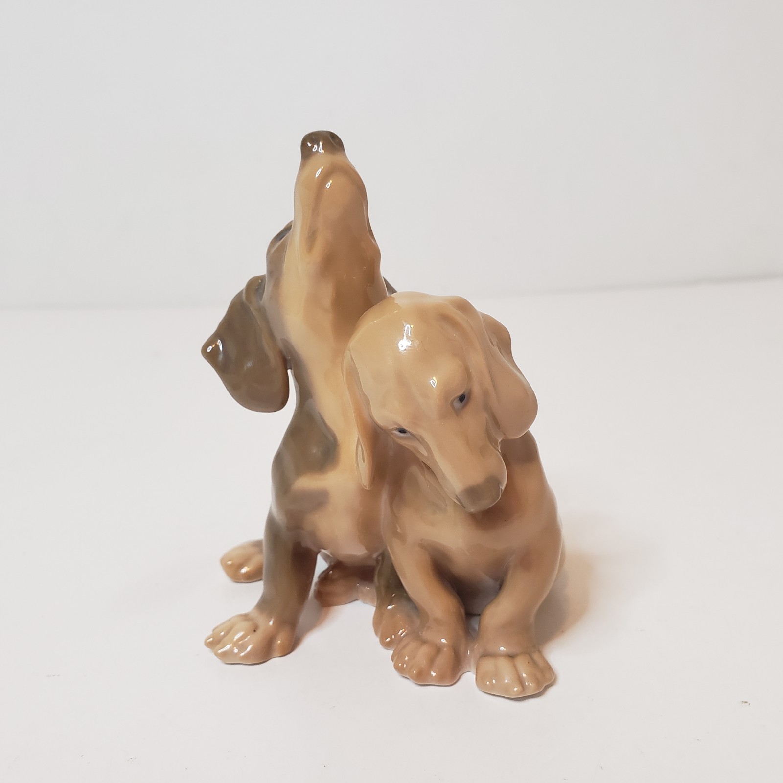 Bing And Grondahl Dachshund Dog Pair Figurine Denmark B&G Vintage Porcelain