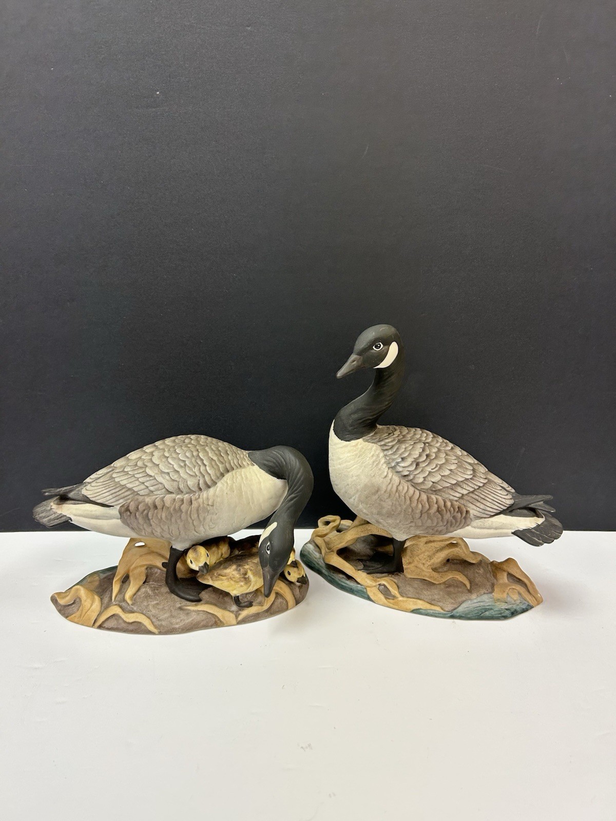 Vintage 1953 Edward Marshall Boehm Pair Of Porcelain Canada Geese #408 Figures