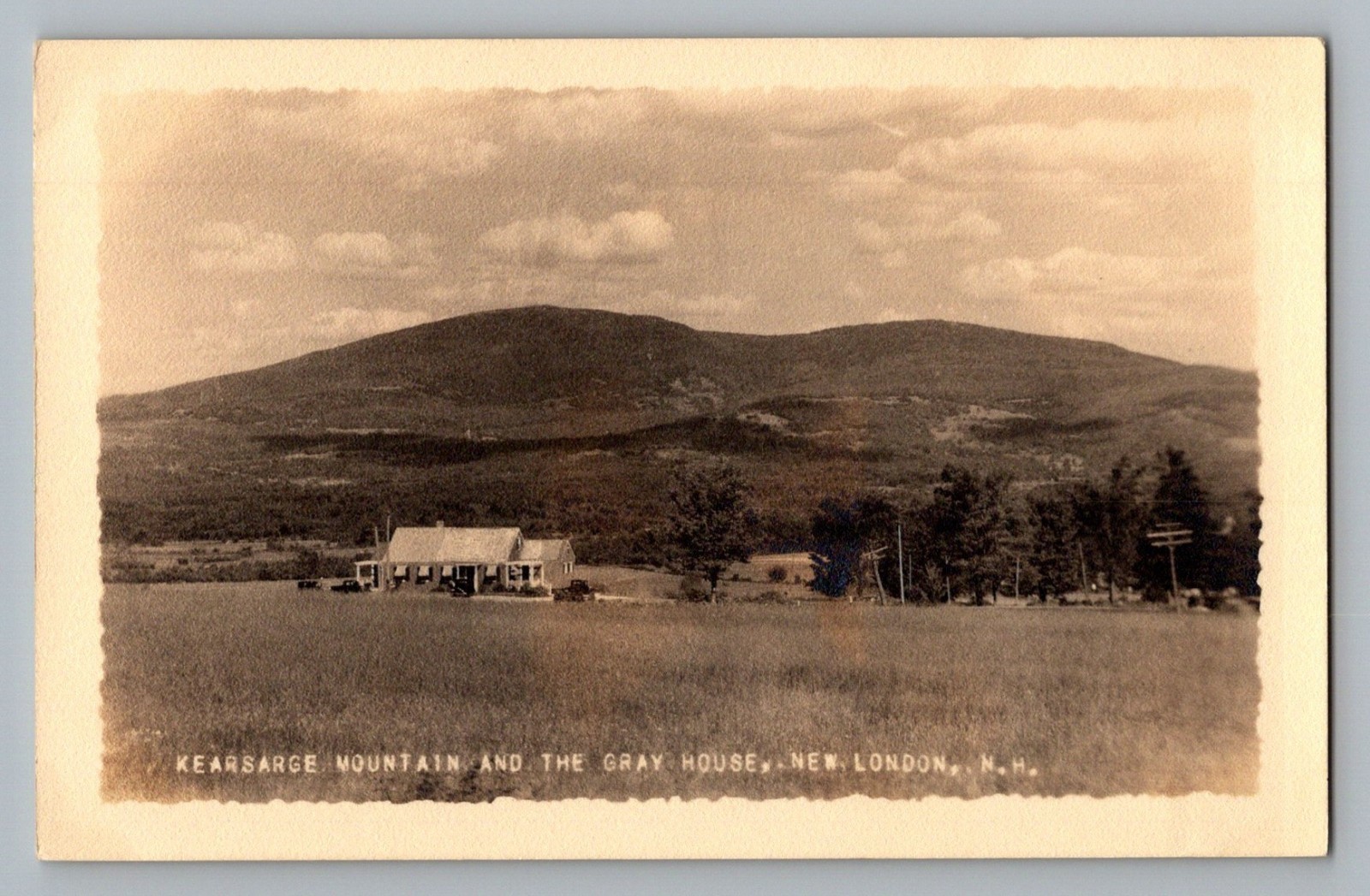 New London New Hampshire Kearsarge Mountain Gray House Postcard RPPC 1910-20