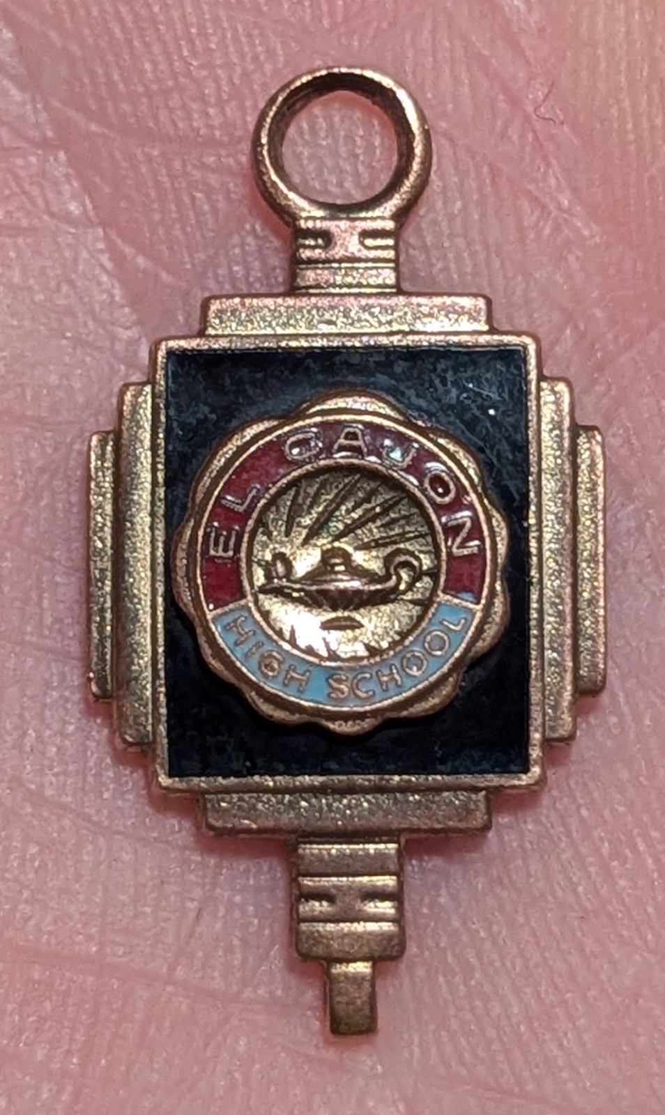 Antique Kay Jewelers EL Cajon HIGH SCHOOL KEY FOB CHARM PENDANT ENAMEL MEDAL