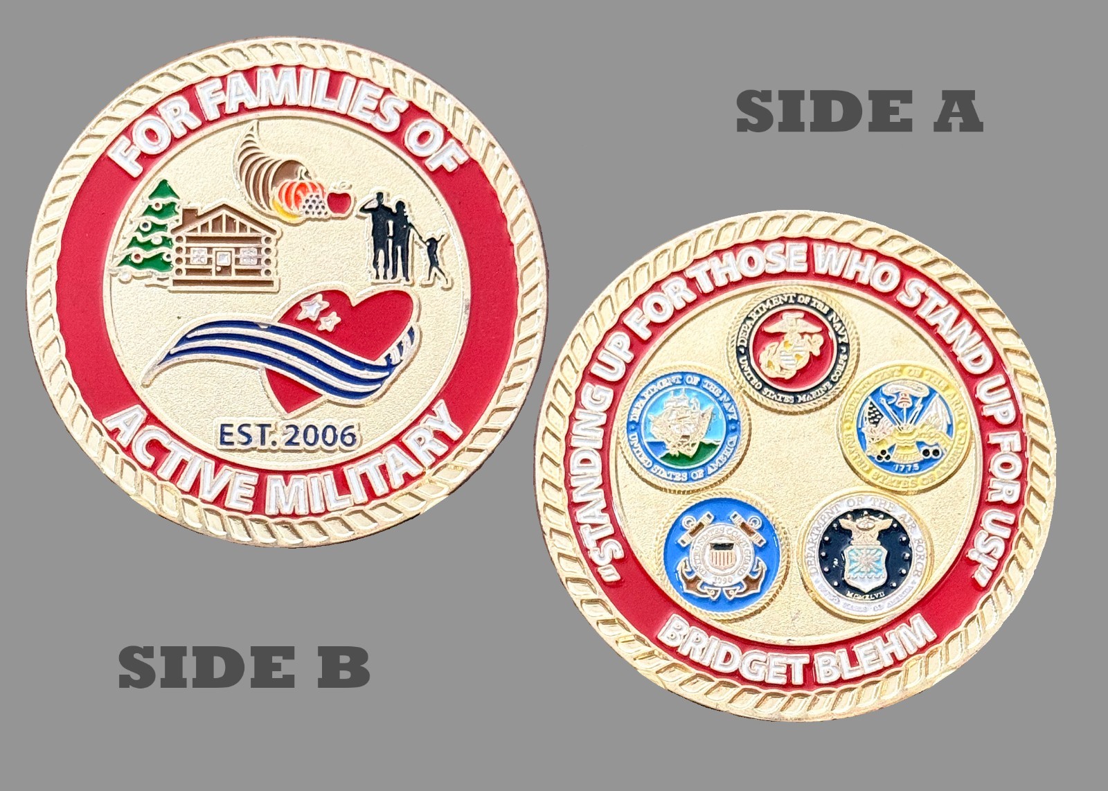 Military Families Bridget Blehm Five Branches Challenge Coin  1#27