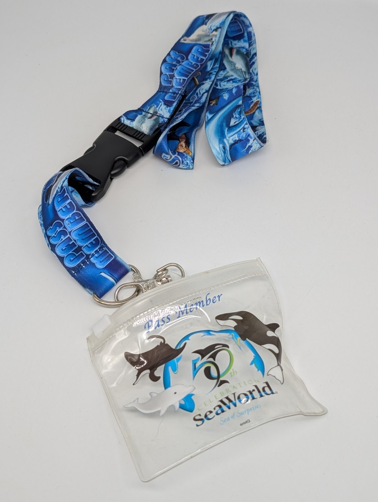 RARE SeaWorld 50th Celebration Pass Member Lanyard And Pass Holder