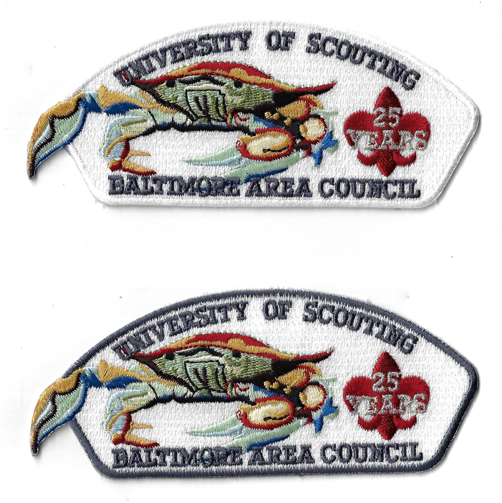 Baltimore Area Council University of Scouting BSA Patch Set WH/GRY Bdr. [QR1058]