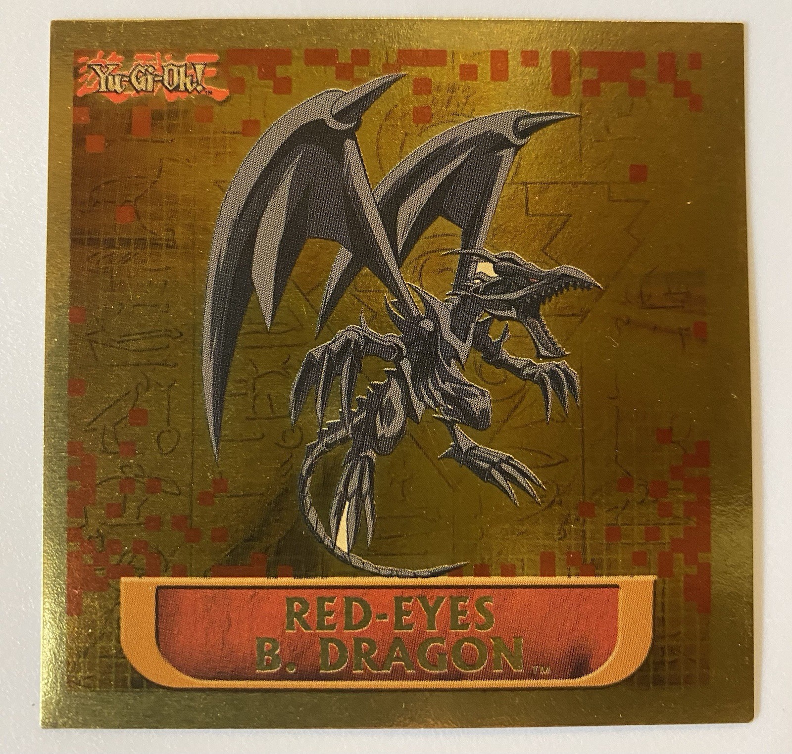 Vintage 1996 Yu-Gi-Oh Topps Sticker Gold Foil Red-Eyes Black Dragon