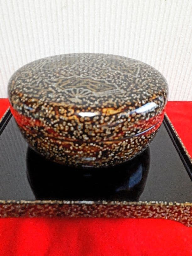 Wakasa Nuri Hon Urushi Candy Dish With Stand 18 cm Dia 8 4 cm High 24 cm Long Wakasa Nuri Hon Urushi Candy Dish With Stand 18 cm Dia 8 4 cm High 24 cm Long