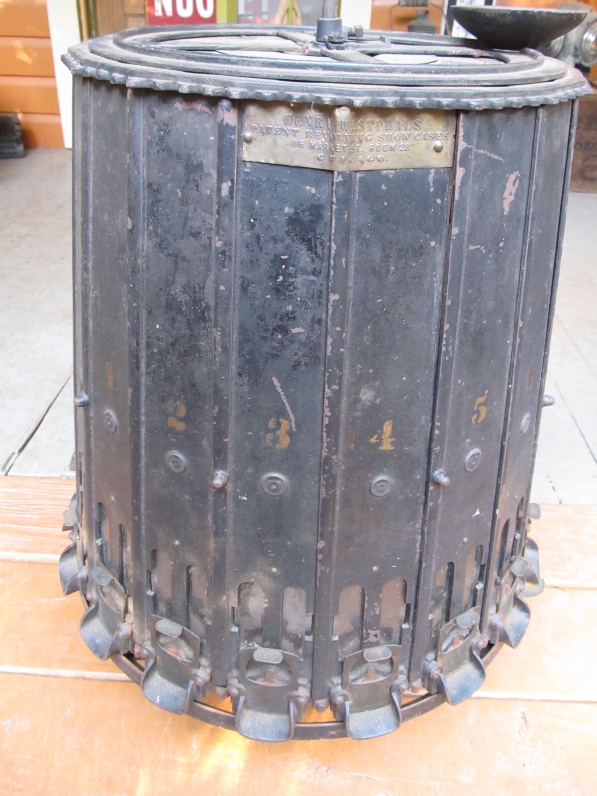 1880's Henry Westphal's Countertop Rotating Store Screw Bolt Shot Cabinet
