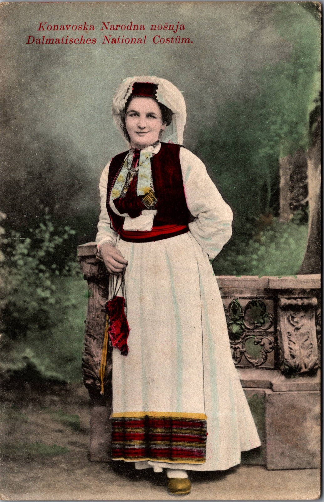 Vintage Postcard Konavle Croatia National Costume Traditional Dress H&B Vintage Postcard Konavle Croatia National Costume Traditional Dress H&B