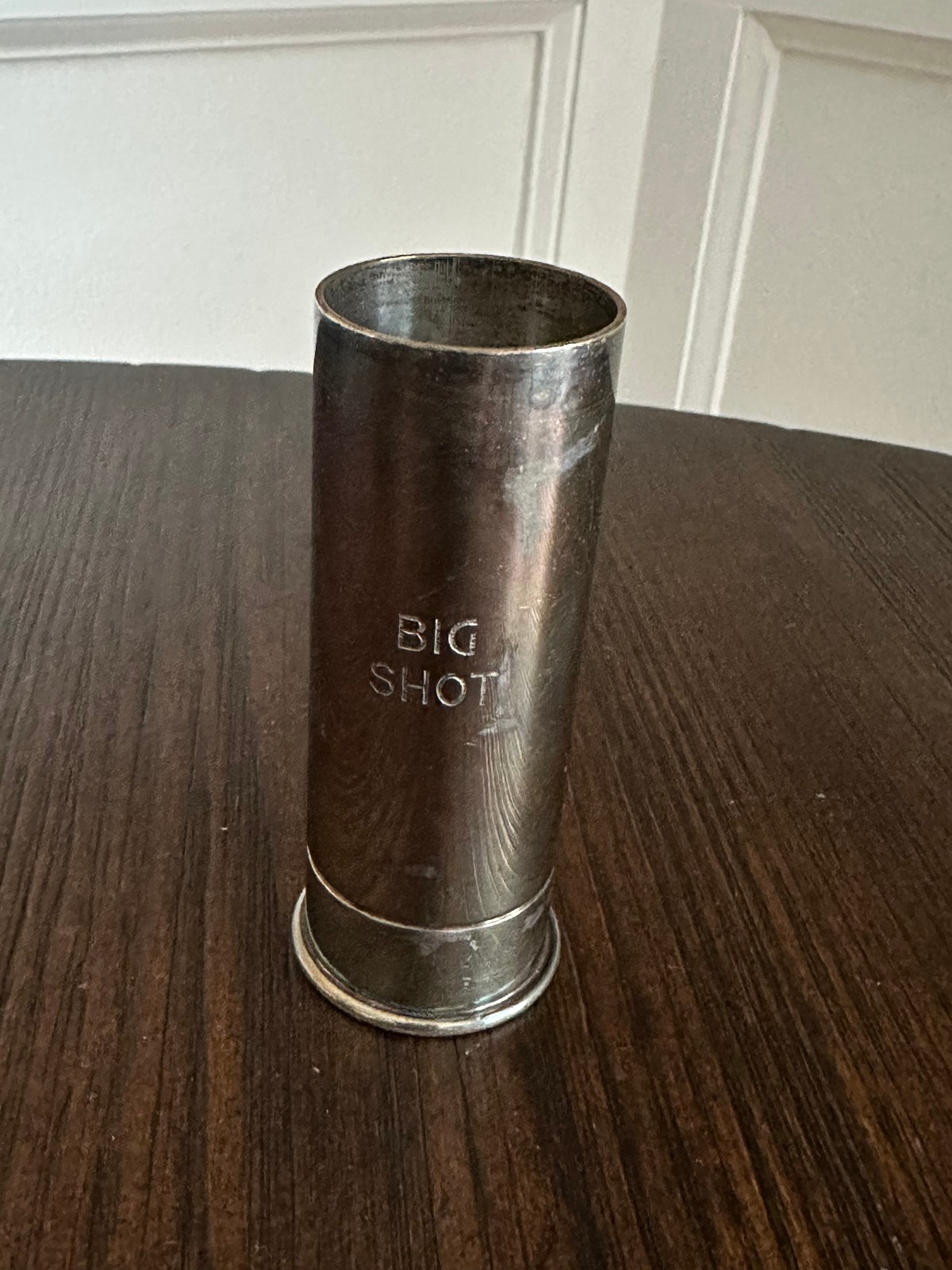 BIG SHOT 2 Oz Jigger Sterling Silver Base Vintage Italy Shotgun Shell Barware