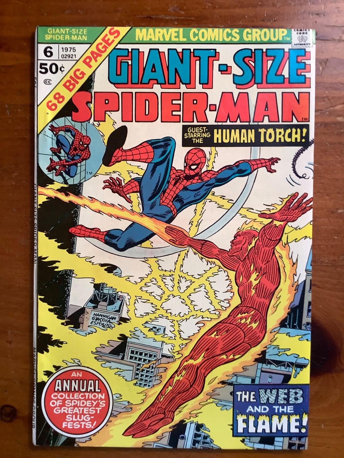 GIANT-SIZE SPIDER-MAN #6 (1975) F/VF Human Torch High Grade Complete MCU