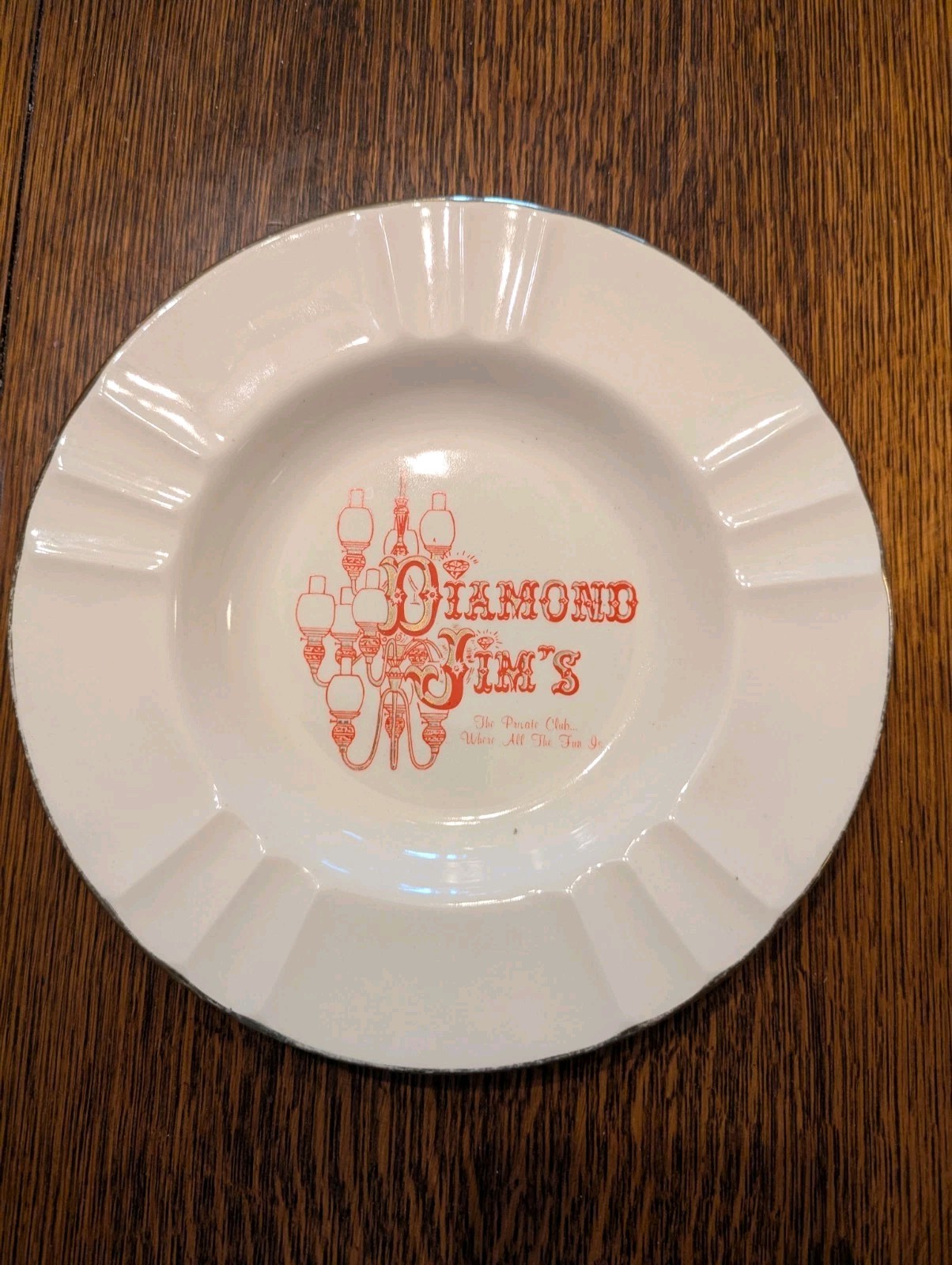 DIAMOND JIM\'S Private Club Ashtray Sabina Line 22K Vintage Rare 9\
