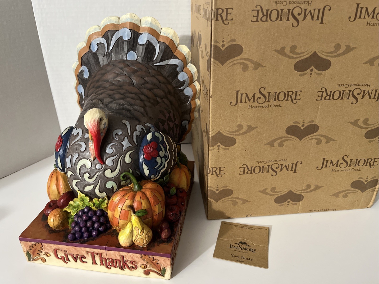 Jim Shore Give Thanks Turkey Thanksgiving Figurine 2008 Heartwood Creek #4012600 Jim Shore Give Thanks Turkey Thanksgiving Figurine 2008 Heartwood Creek #4012600