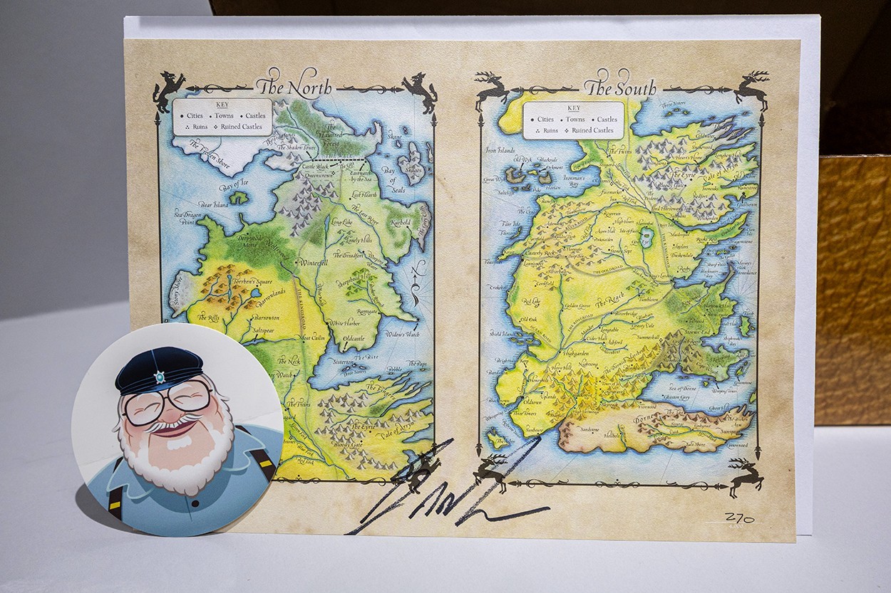George R. R. Martin SIGNED Map (#270) + Limited Edition Box (#0191/3000) – Publi
