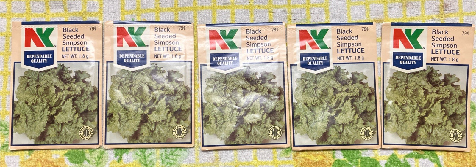 Vintage Northrup King Black Seeded Simpson Lettuce Seed Packets