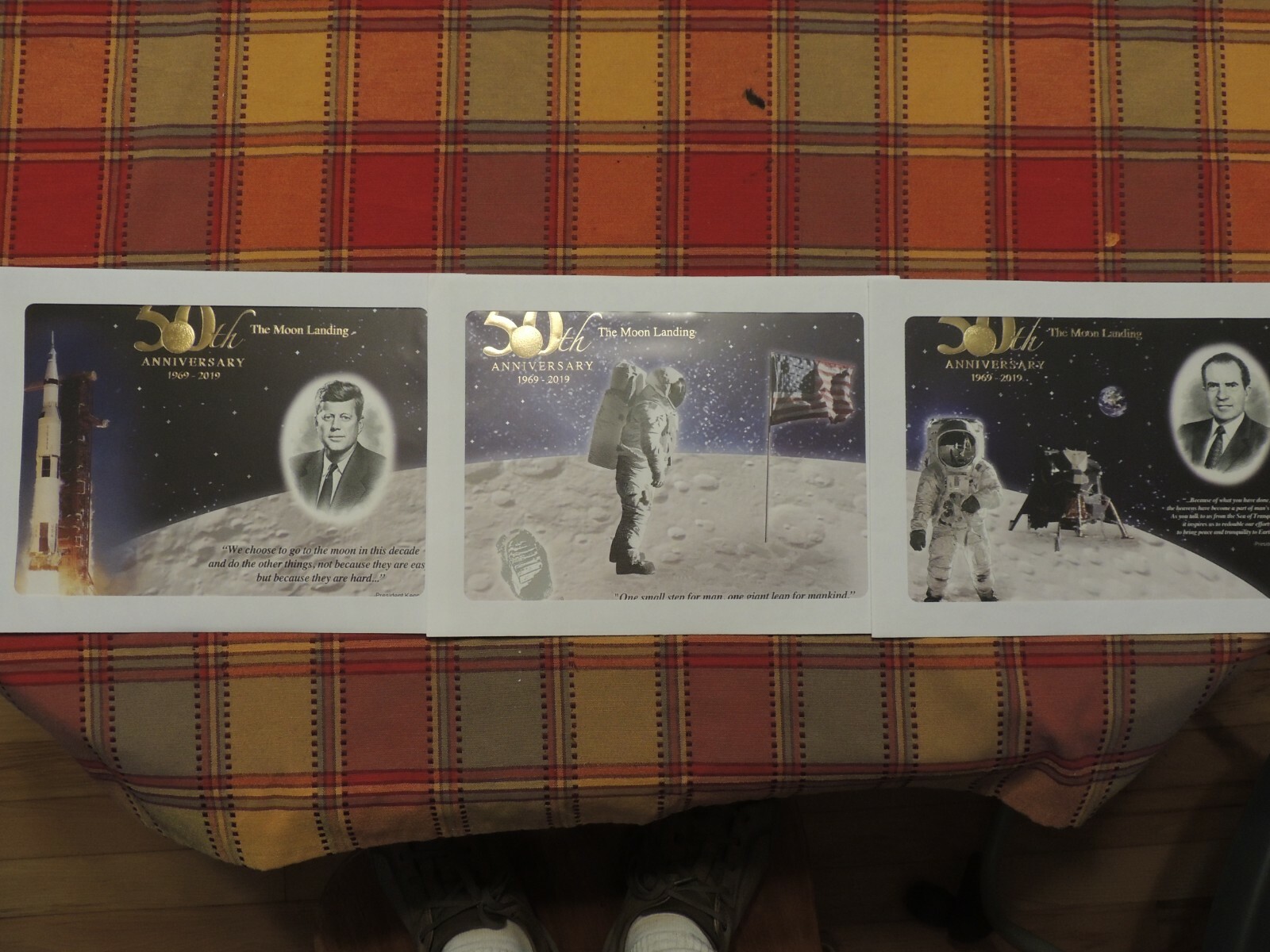 Apollo 11 50th Anniversary 2019 Engraved Prints Mission, Giant Leap, Kennedy
