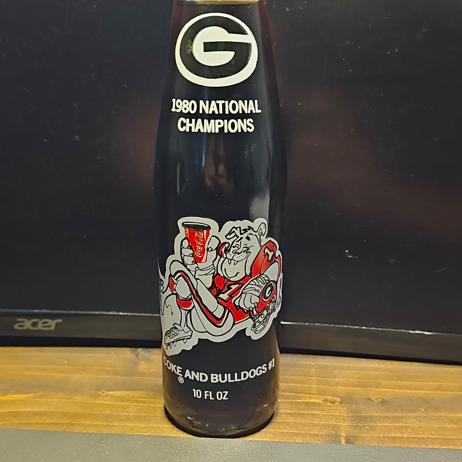 Coca-Cola Glass Bottle Georgia Bulldogs 1980 National Champions 10 fl oz