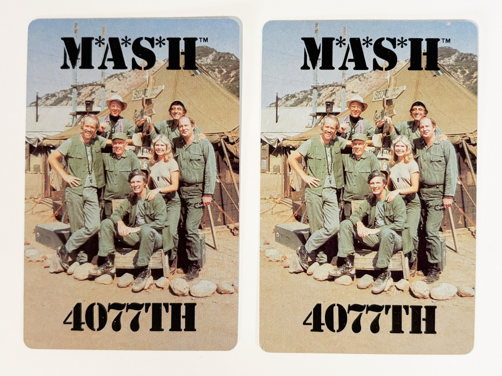 Vintage M*A*S*H 4077th single swap playing cards (2); RARE; 10th Anniversary; TV