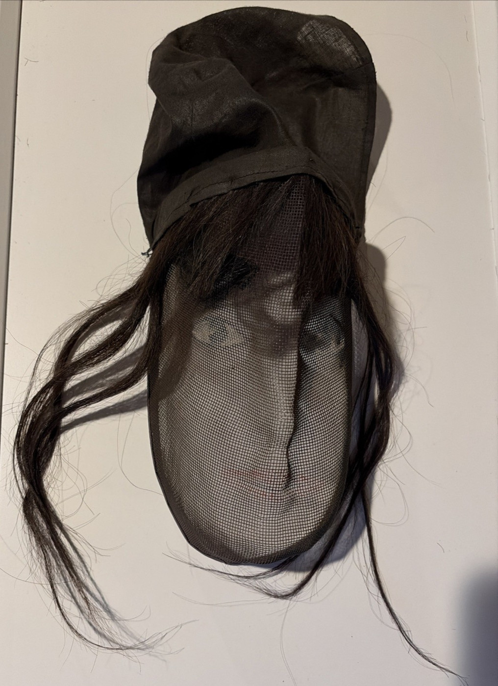 Antique Odd Fellows Ceremonial Mask Hand Painted Wire Mesh C. 1900