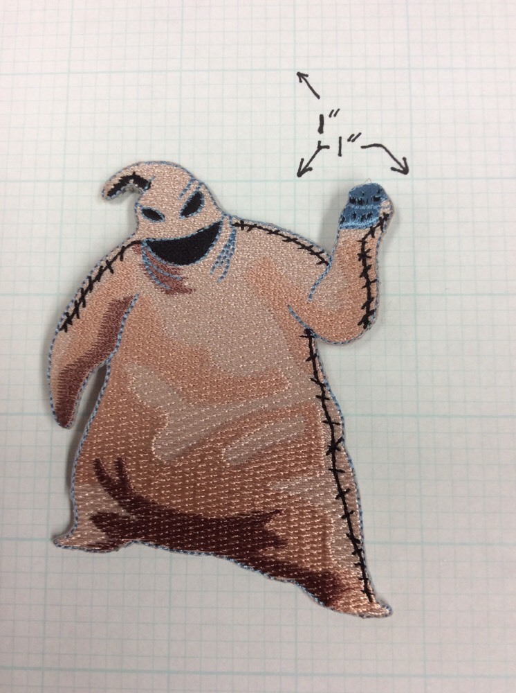 The Nightmare Before Christmas Oogie Boogie Figure Embroidered Patch, NEW UNUSED