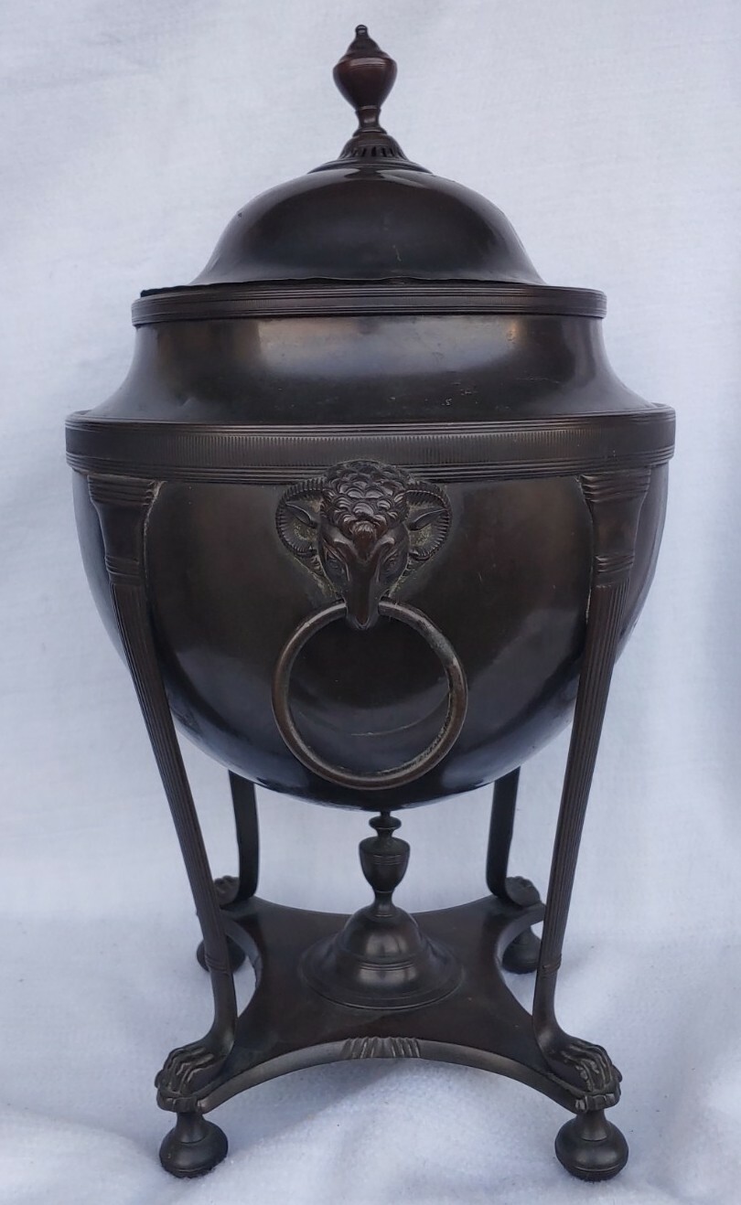 Antique Old Vintage English Georgian  Bronze Samovar Tea Coffee Server 