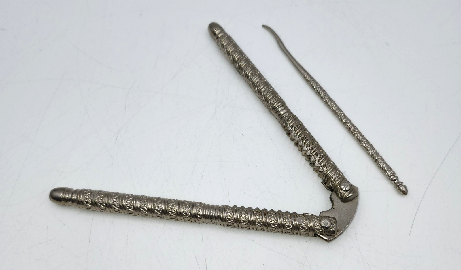 Vintage Nut Seafood Cracker Metal Pick Ornate handles Stainless Steel