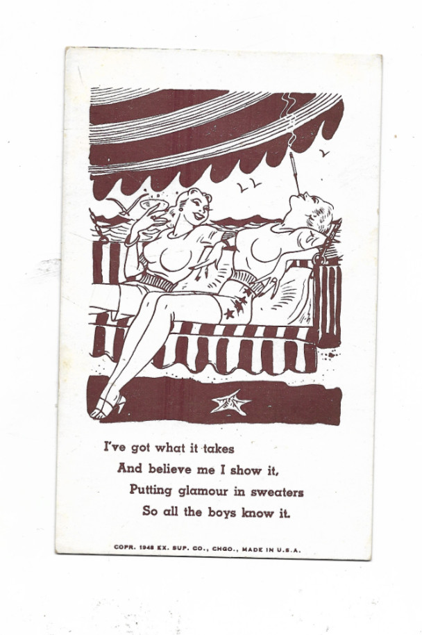 VICTORIAN TRADE CARD----1948 SWEATER