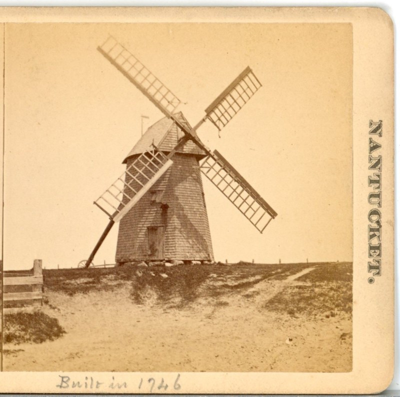Nantucket Windmill Built In 1746--J. Freeman Stereoview O96