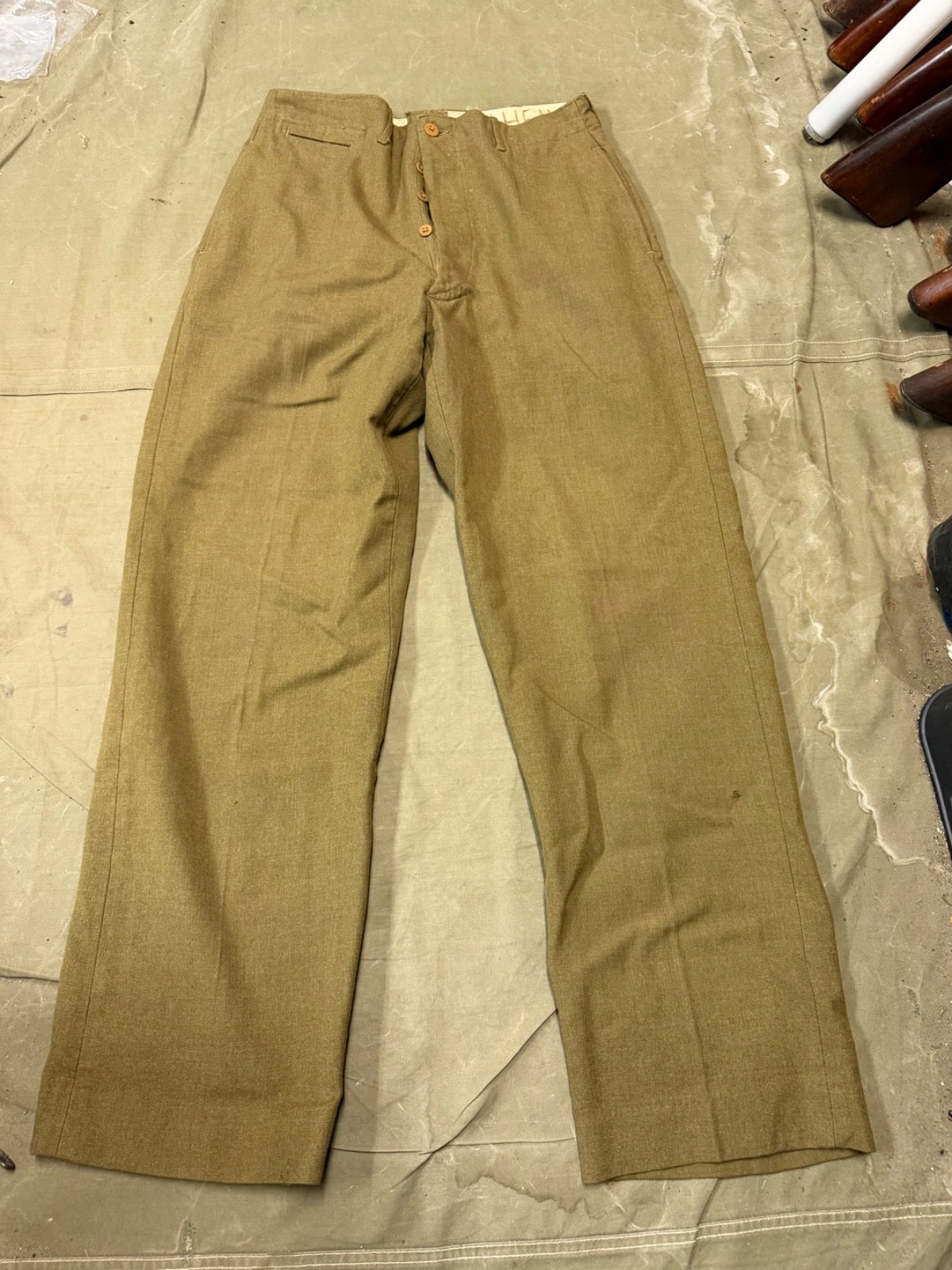 ORIGINAL WWII US ARMY INFANTRY M1938 WOOL COMBAT FIELD TROUSERS- MEDIUM 34X33