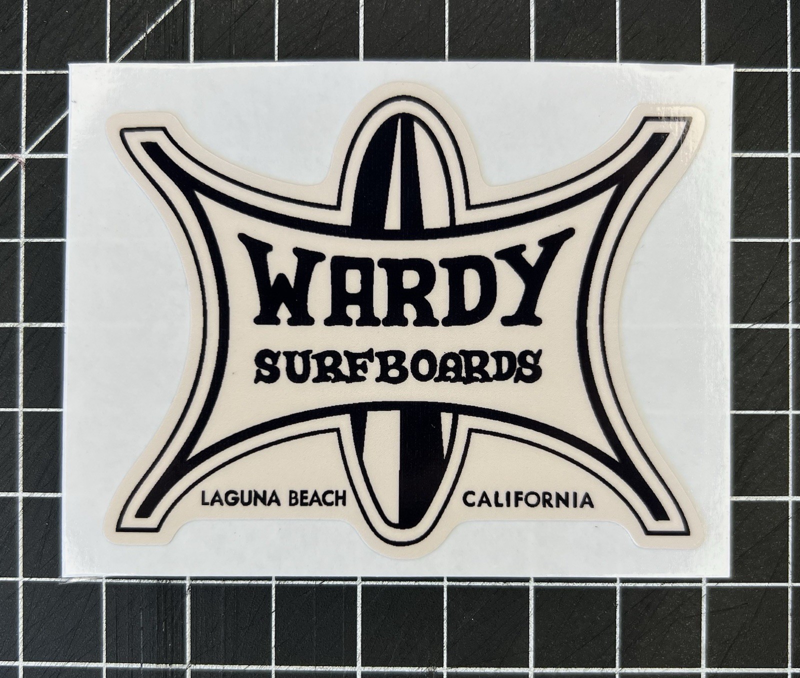 New WARDY Surfboards Laguna Beach CA. L Vintage 60's Racing Vinyl Decal Sticker