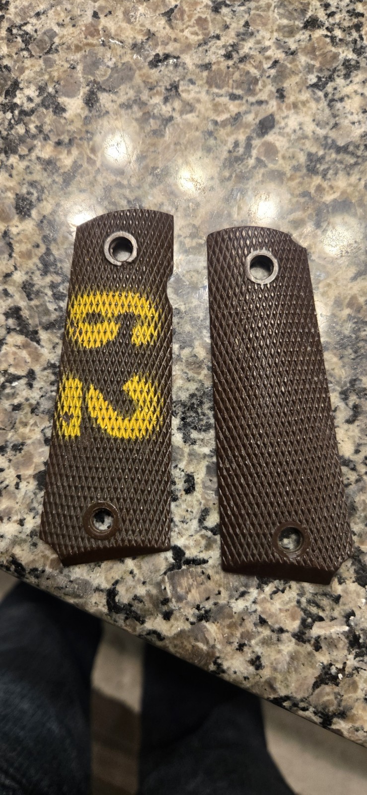 USGI M1911A1 WW2 grips with rack number