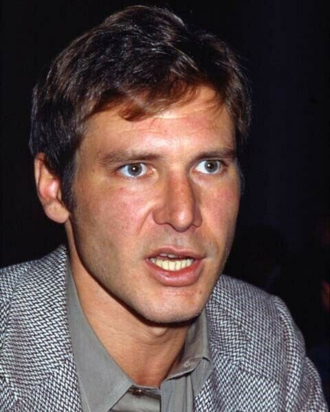 Harrison Ford in open shirt & sports jacket 1970's press conference 11x17 poster Harrison Ford in open shirt & sports jacket 1970's press conference 11x17 poster