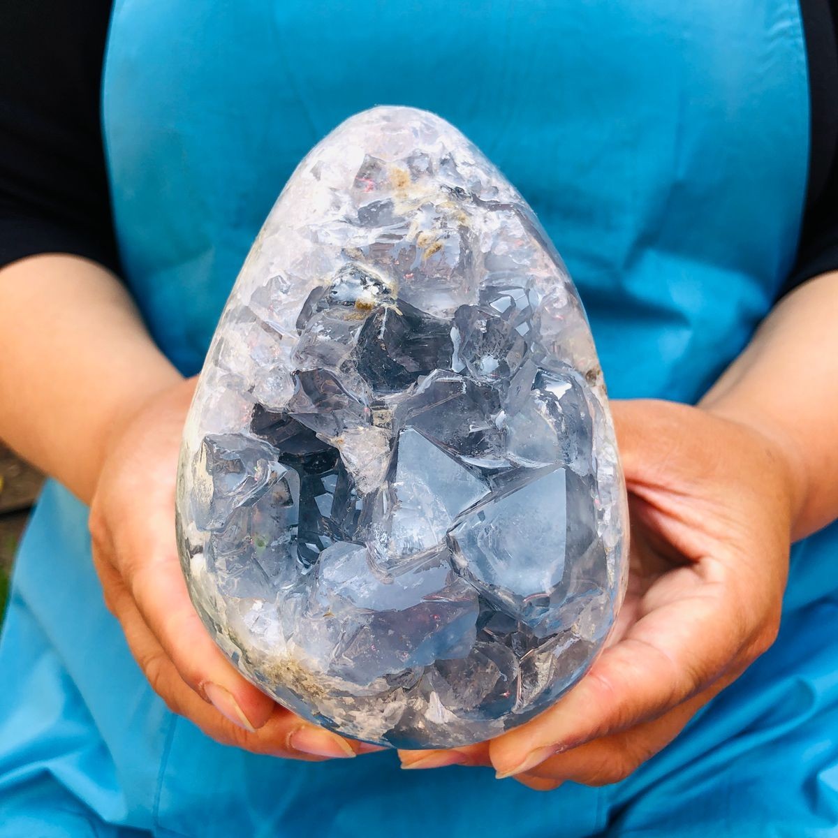 4.33 LB Large Natural Celestite Geode Crystal Cluster Healing Specimen 4554