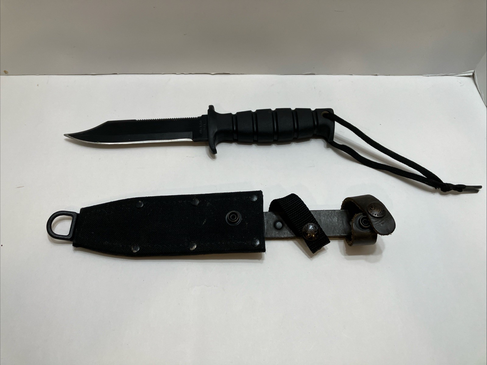Ontario Knife Company Spec Plus Navy Sp4-94. With Leather Sheath Vintage 90’s