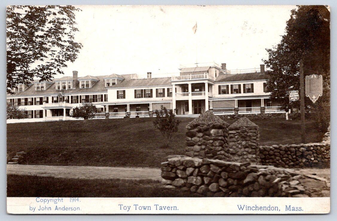 Antique Massachusetts Postcard WINCHENDON Toy Town Tavern 1915 RPPC Antique Massachusetts Postcard WINCHENDON Toy Town Tavern 1915 RPPC