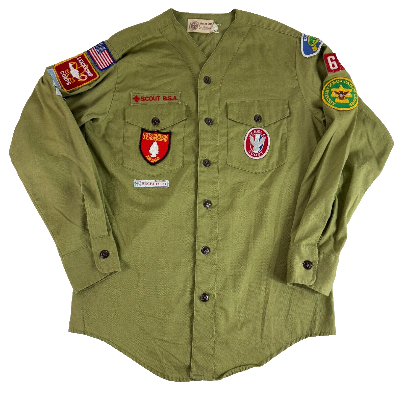 Vtg Boy Scouts of America Official Shirt Eagle Scout Recruiter Essex Council Med