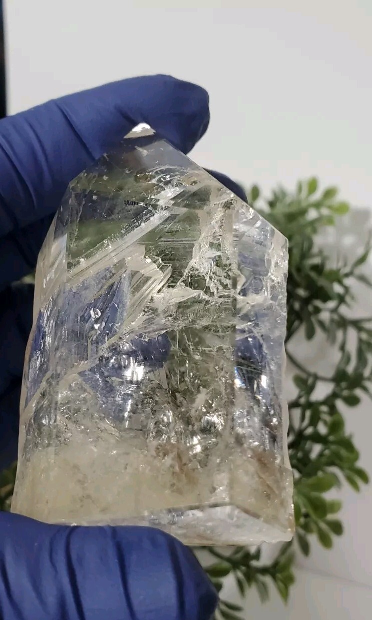 100g Natural Clear Quartz Freeform , One Side Raw Semi Polished 100g Natural Clear Quartz Freeform , One Side Raw Semi Polished