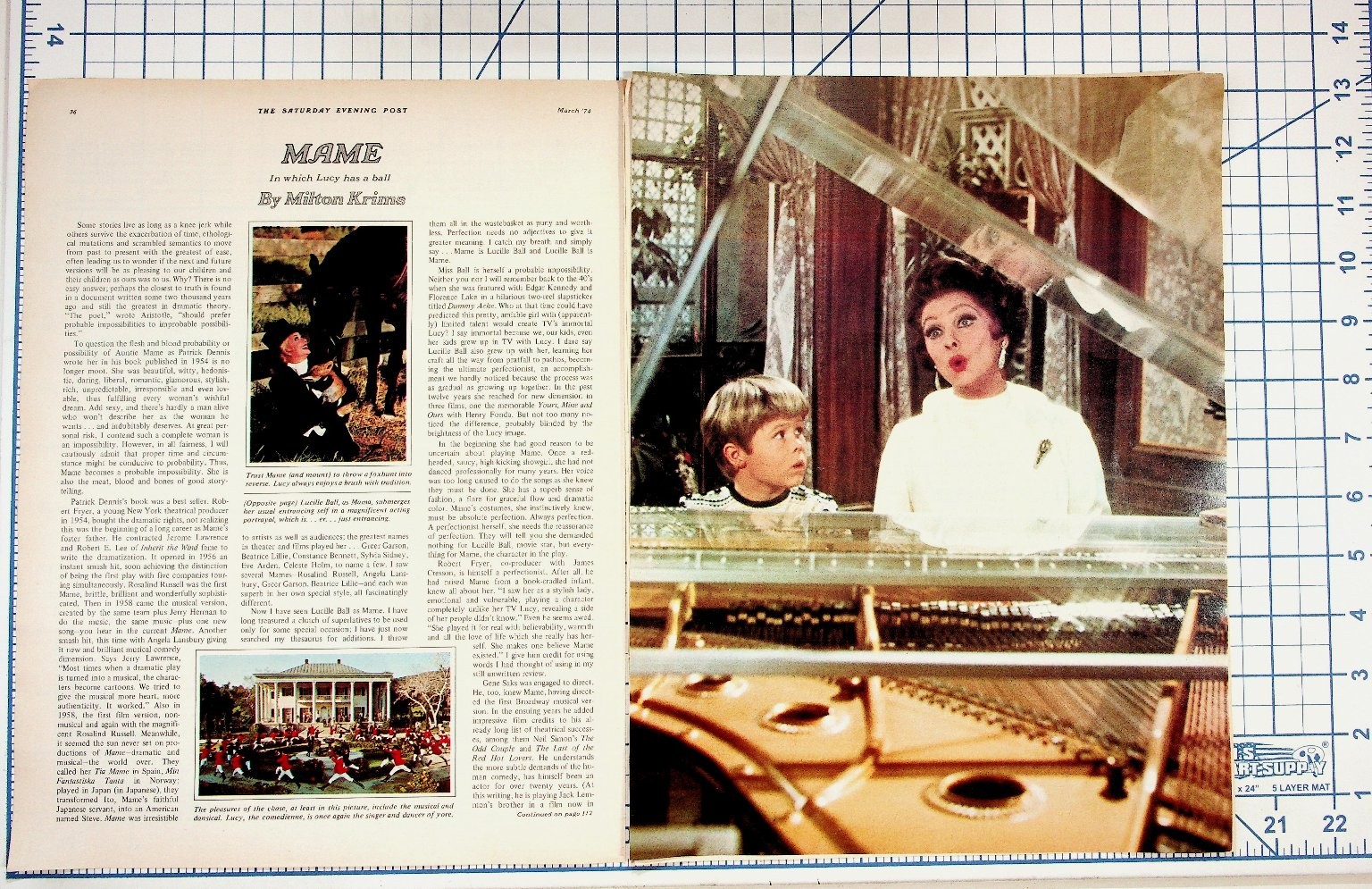 1974 Saturday Evening Post MAME Lucille Ball Kentucky Derby Print Ad Vintage