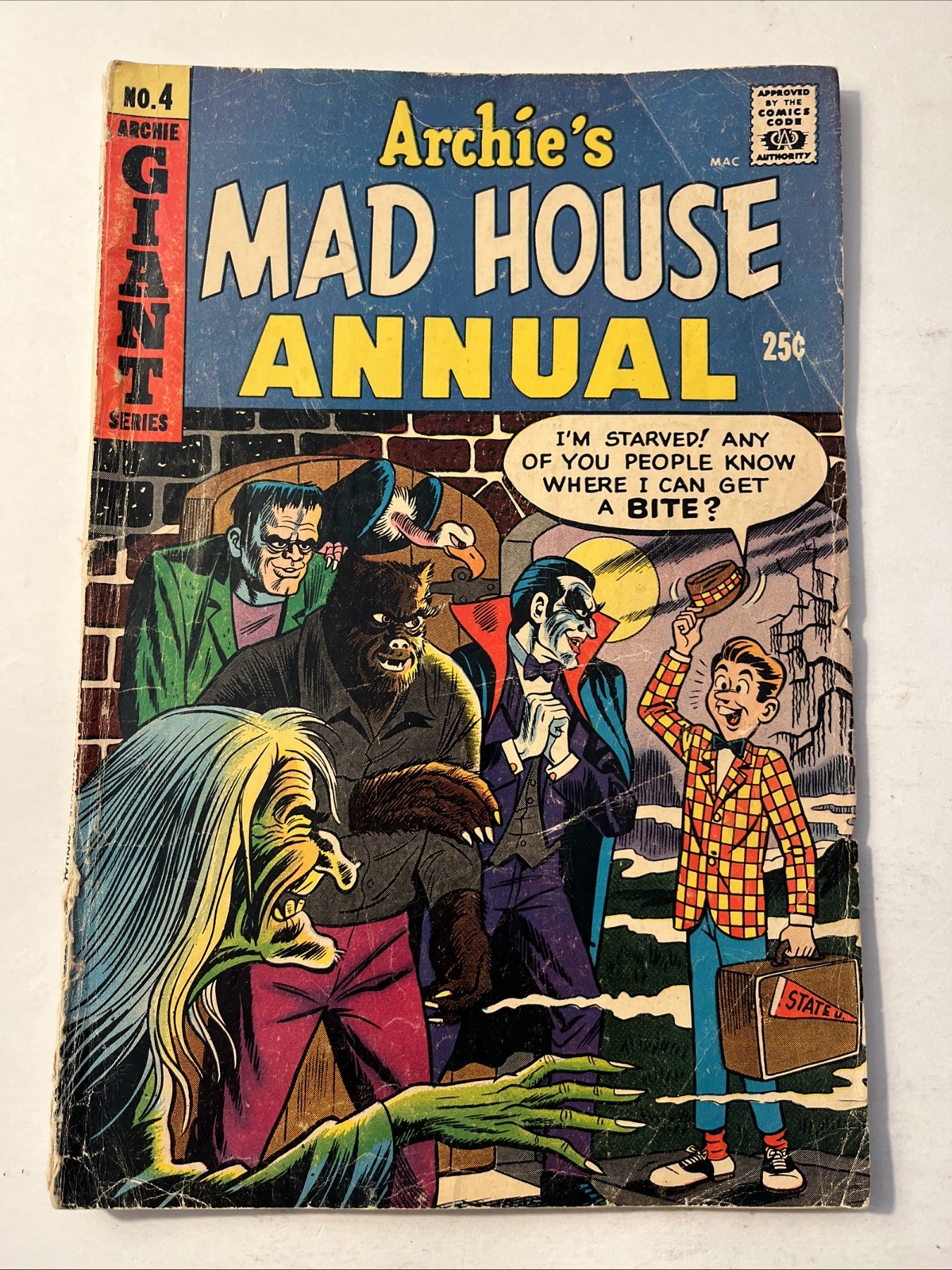 ARCHIE\'S MAD HOUSE #4 1966-1967 Monster Cover Halloween GD- 1.8