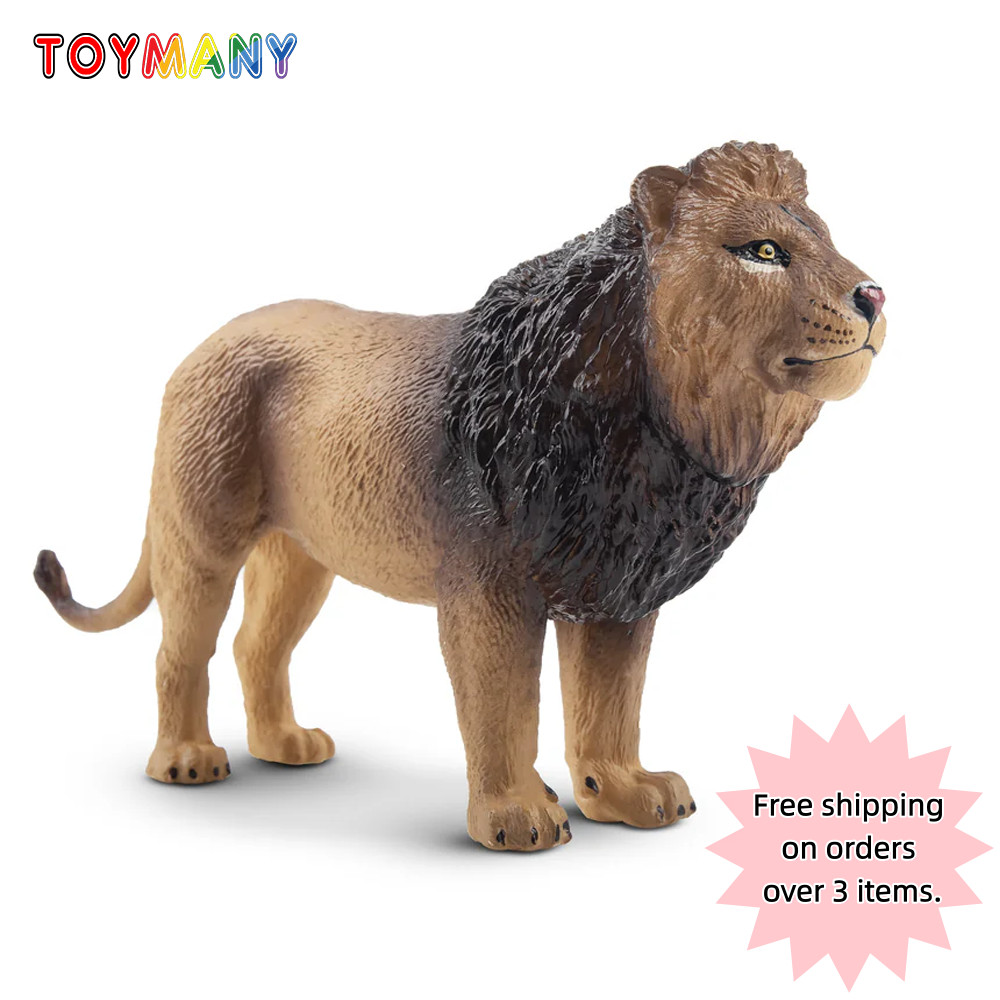 Toymany Lion Figurine Realistic African Lion Statue Collectible Model Wildlife