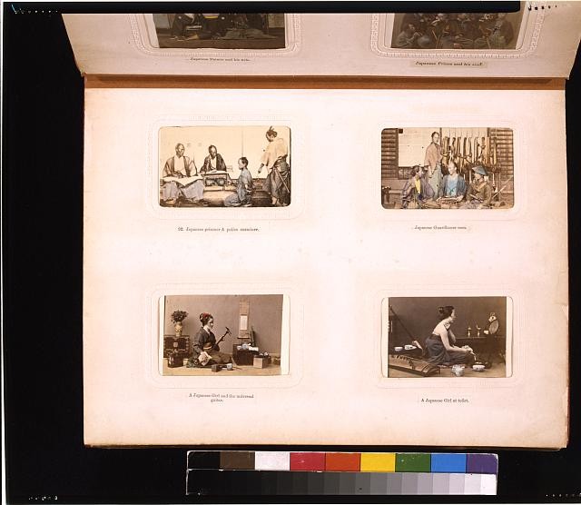 Photo:Japan 1860s Guards Prisoner Police Examiner Shamisen Woman Washing