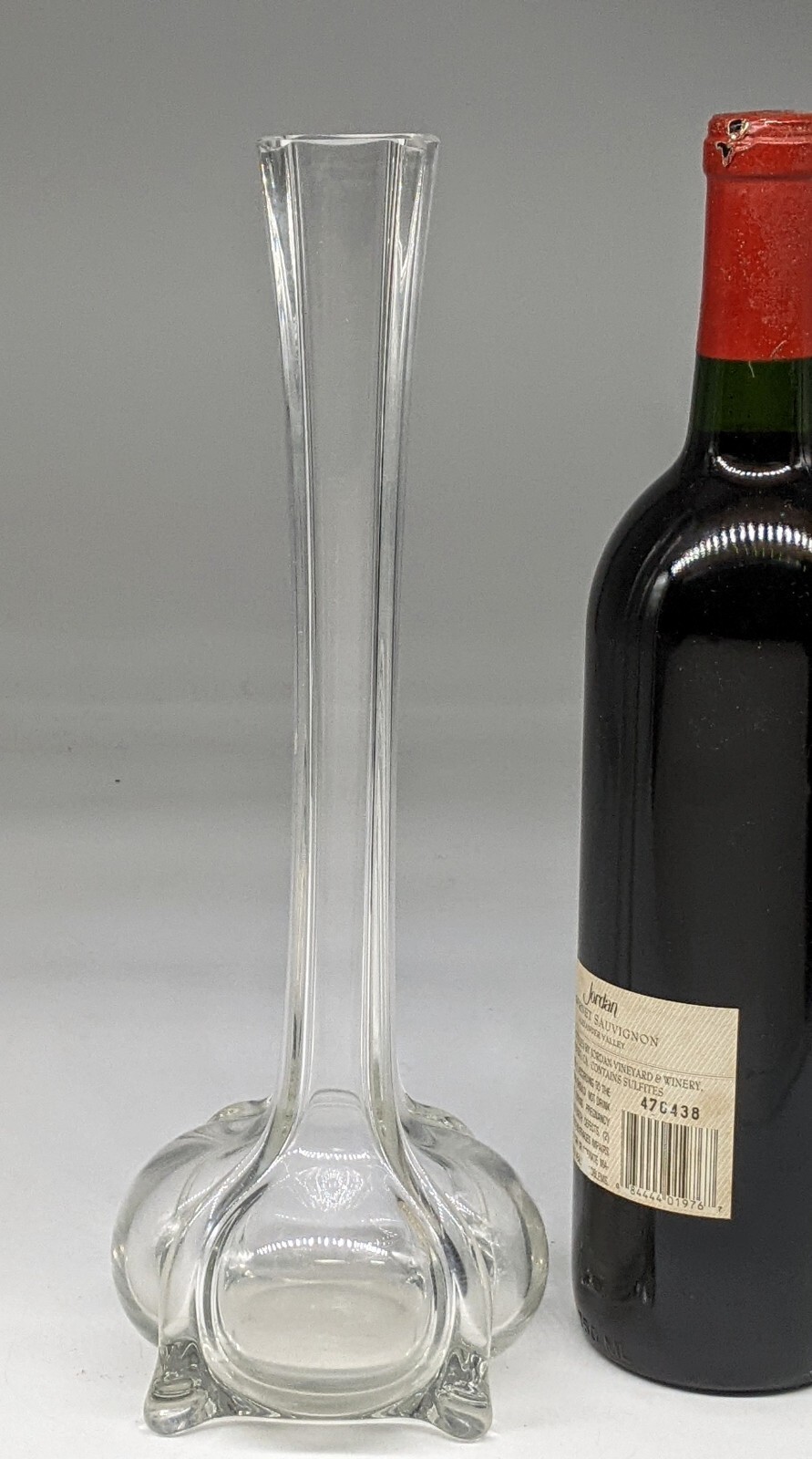 Art Nouveau style tall Crystal Vase art deco bulb bottom ground Vase 12