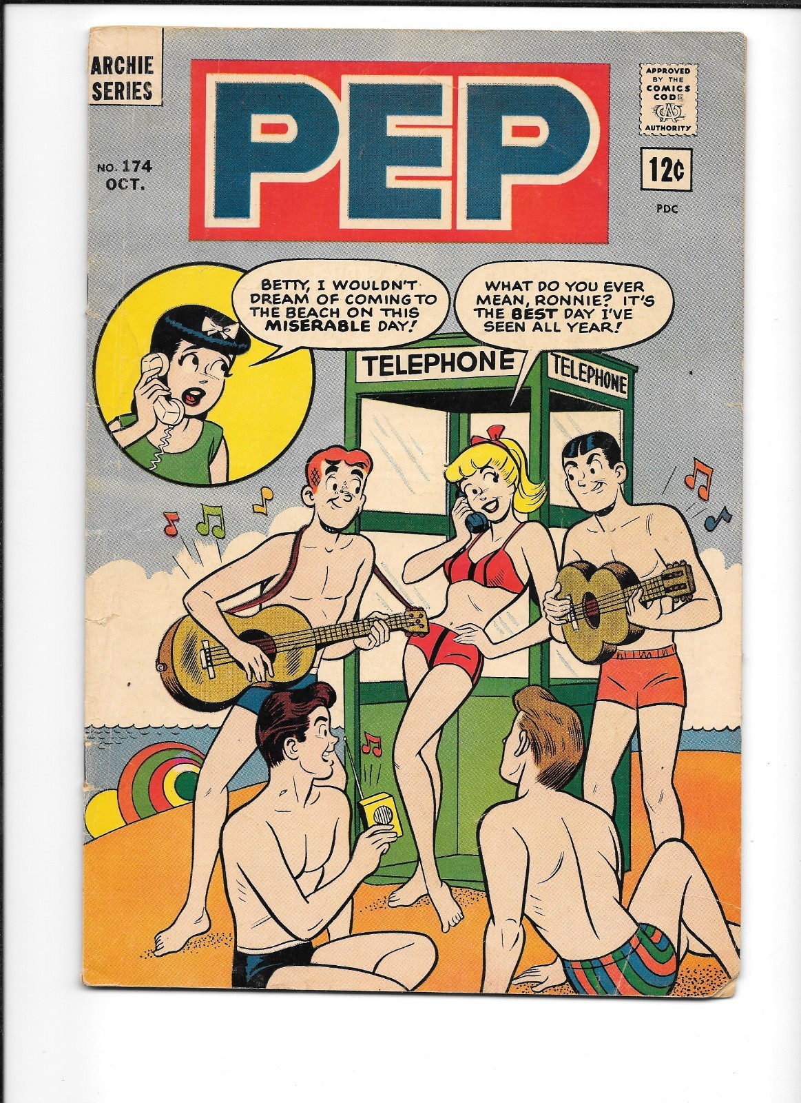 Pep Comics #174 DeCarlo **CLASSIC BETTY BIKINI COVER** 22 Archie 1964 VG/F 5.0