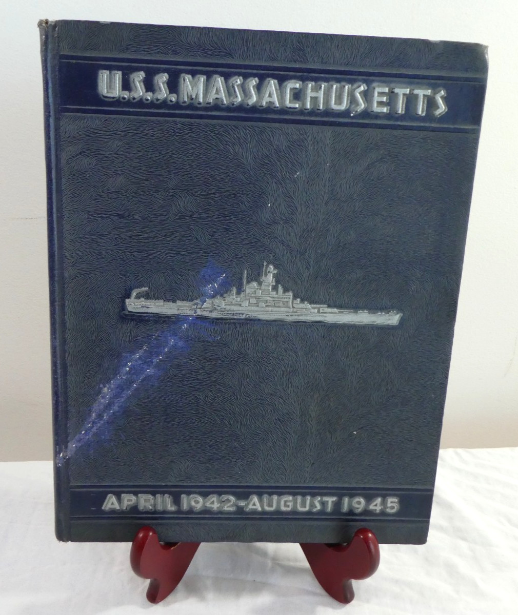 USS Massachusetts BB59 Battleship WW2 Cruise Book Pictorial History Navy \'42-\'45