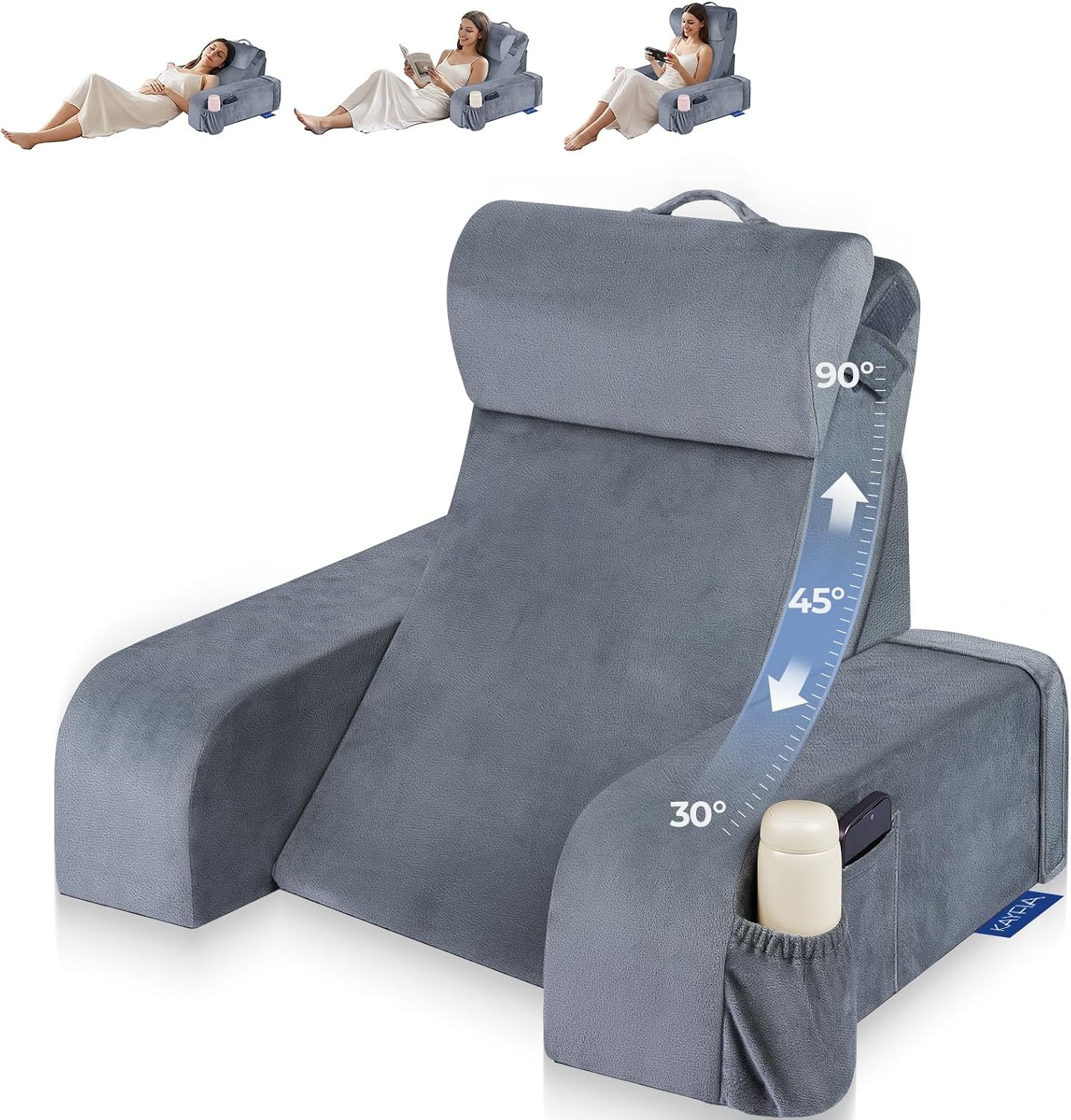 Kayfia Reading Pillow: 30-90° Adjustable, Headrest, Backrest for Bed/Couch