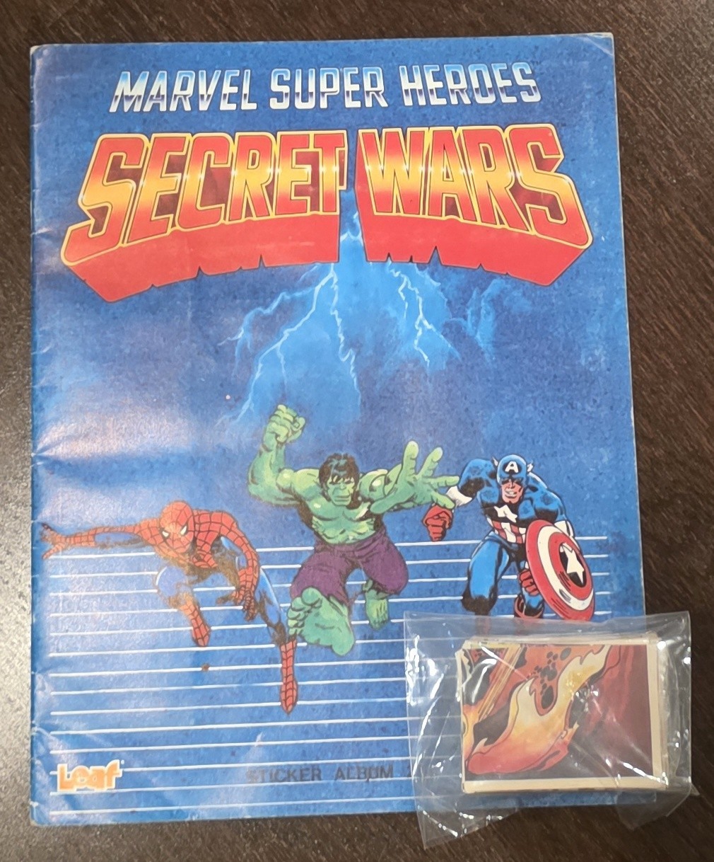 VTG 1984 LEAF  MARVEL SUPER HEROES SECRET WARS COMPLETE 180 STICKER SET+ALBUM